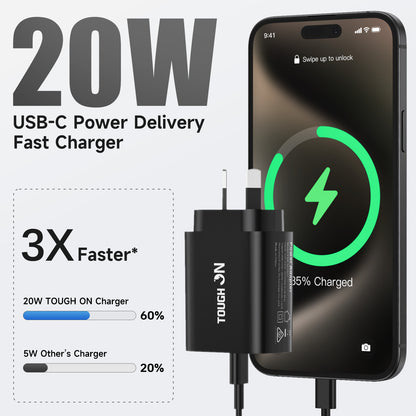 Tough On Wall Charger 20W USB C Fast Charge PD 3.0