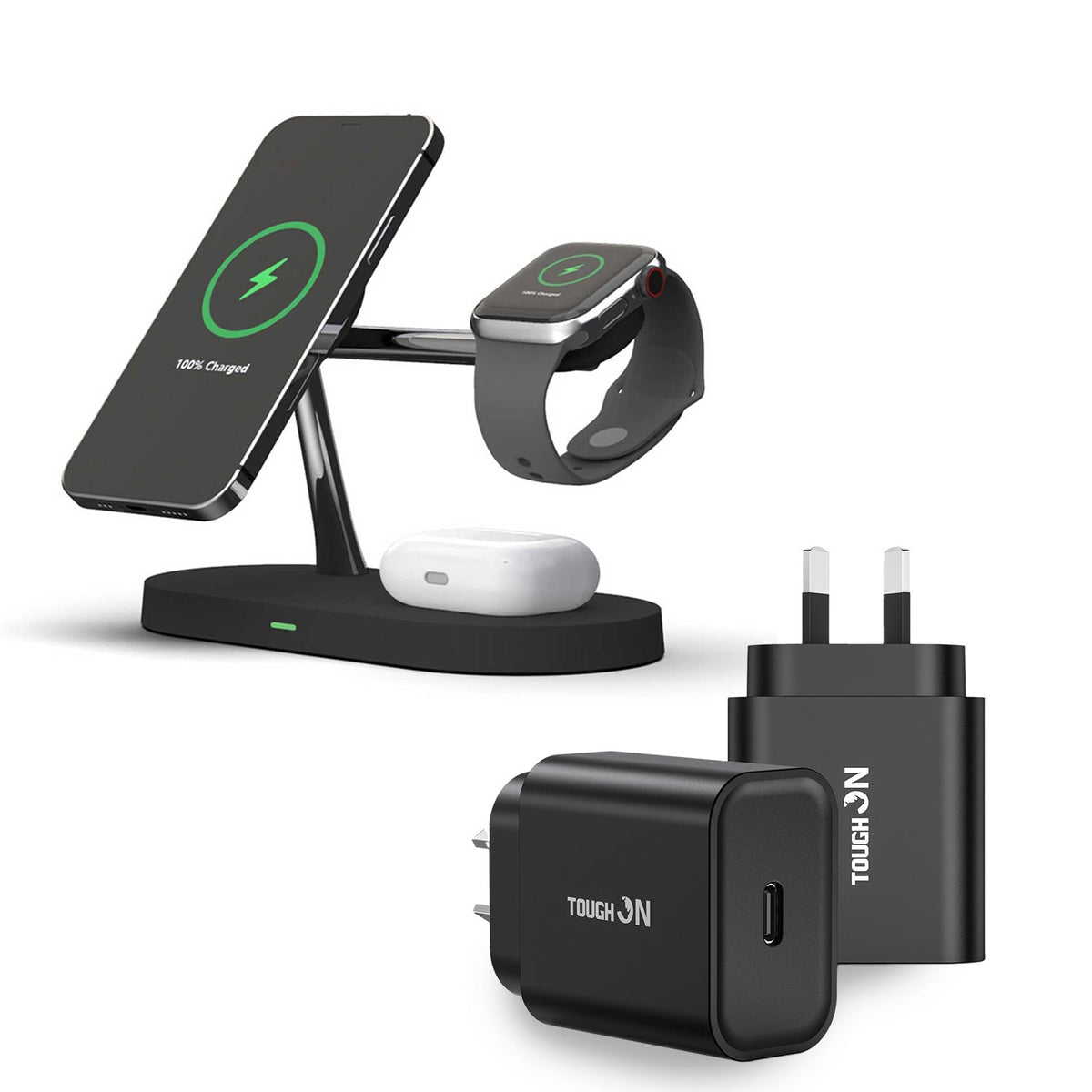 Tough On 5 in 1 Magnetic Wireless Charger (for Apple Devices) and 30W USB-C Charger(AU) Bundle