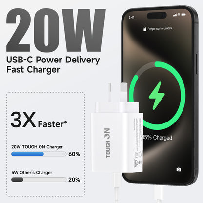 Tough On Wall Charger 20W USB C Fast Charge PD 3.0