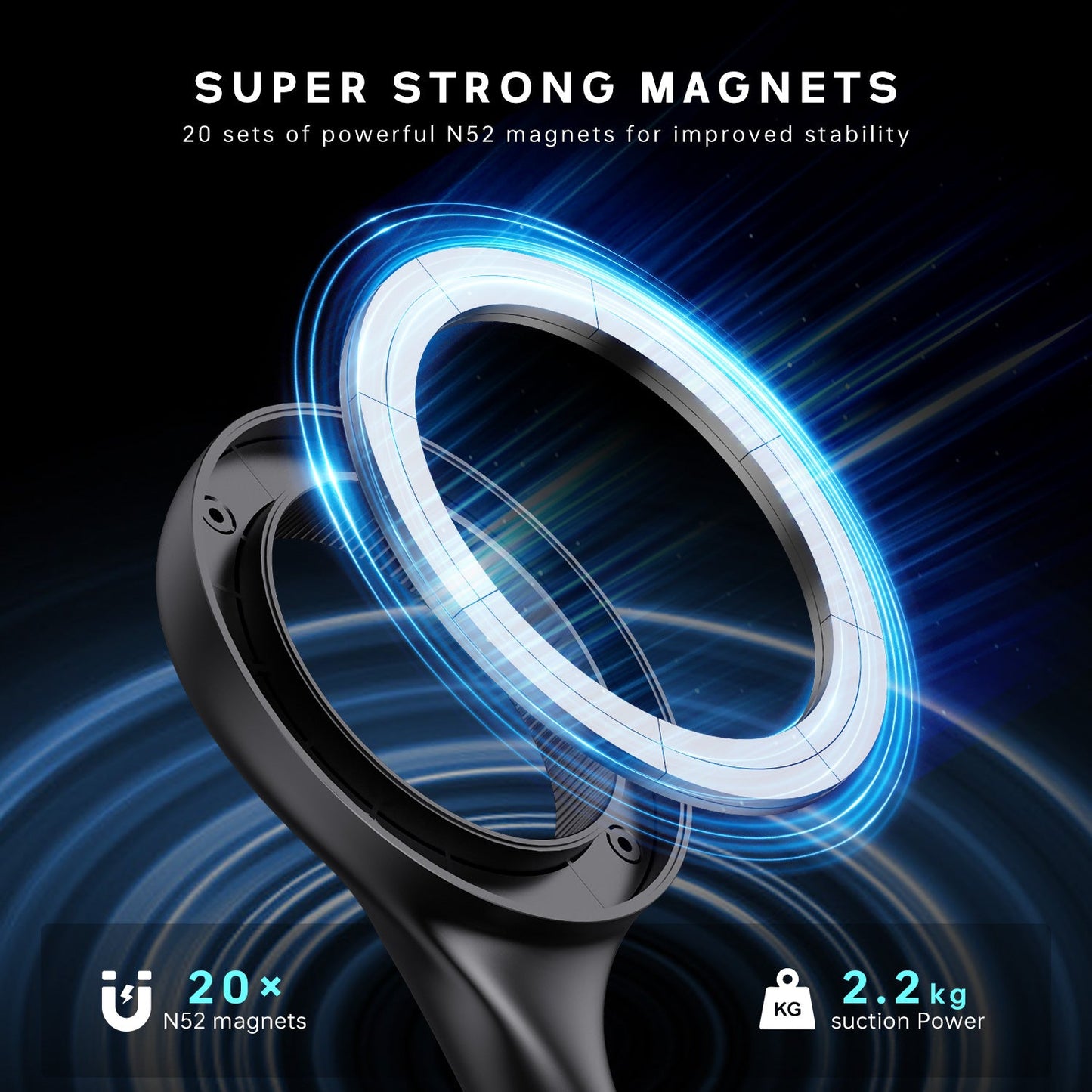 2 Pack Tough On MagSafe Car Mount Magnetic Phone Holder for Car Air Vent