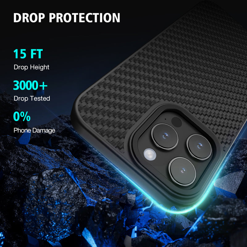 Tough On iPhone 15 Pro Max Case Tough Armor Carbon Fiber with MagSafe