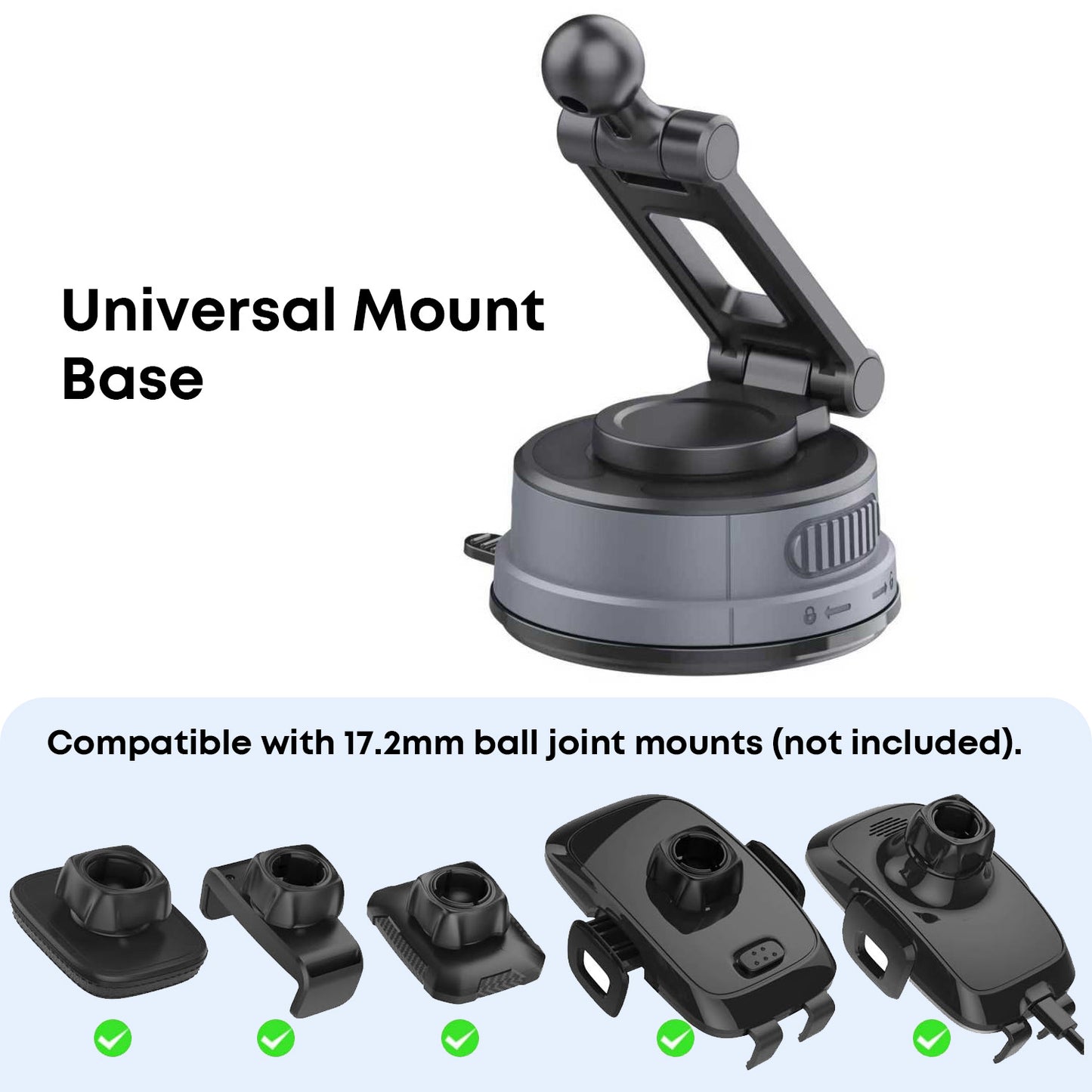 Tough On Universal Car Mount Base with Ball Joint