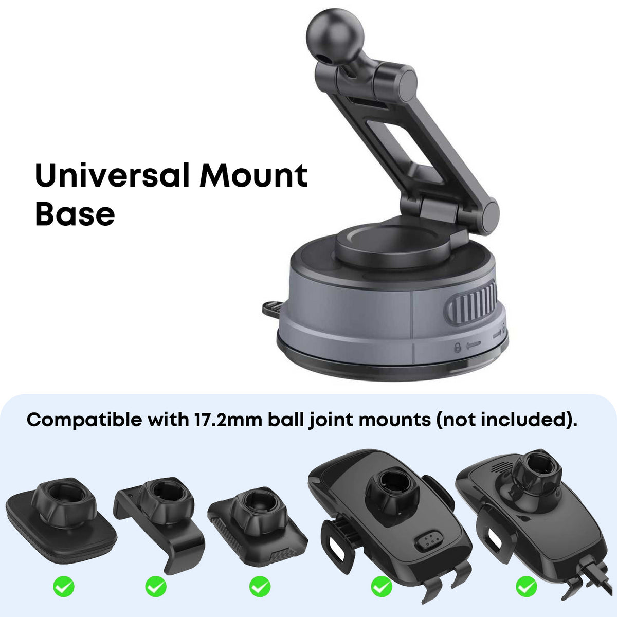 Tough On Universal Car Mount Base with Ball Joint