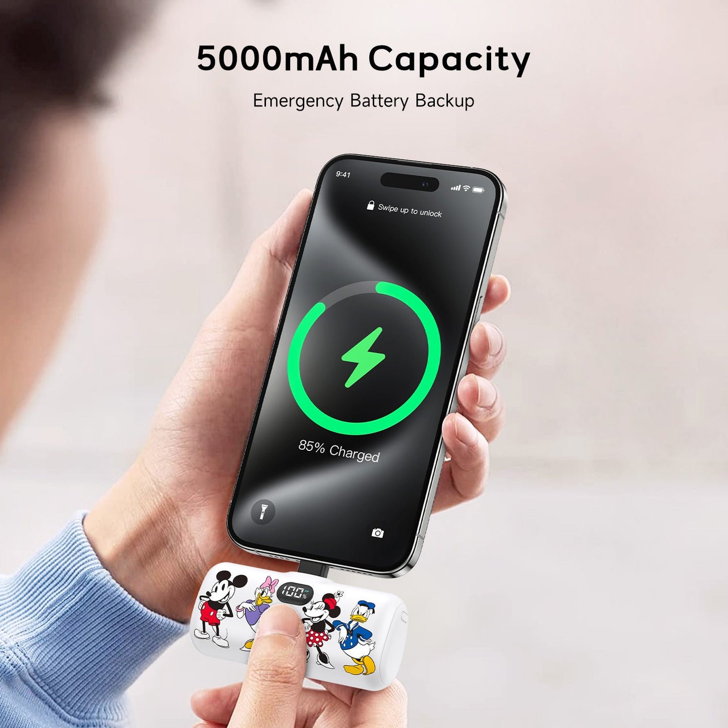 Disney Compact 5000mAh Power Bank with USB-C Connector