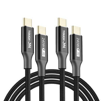 Tough On 240W USB-C Cable 2 Pack PD 3.1 Fast Charging Nylon Braided