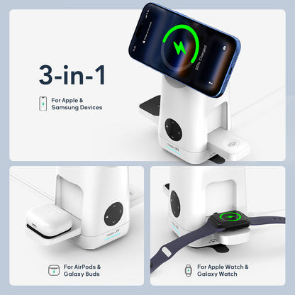 Tough On MagMax QI2 3-in-1 Wireless Charger with Smart Infrared Rotation