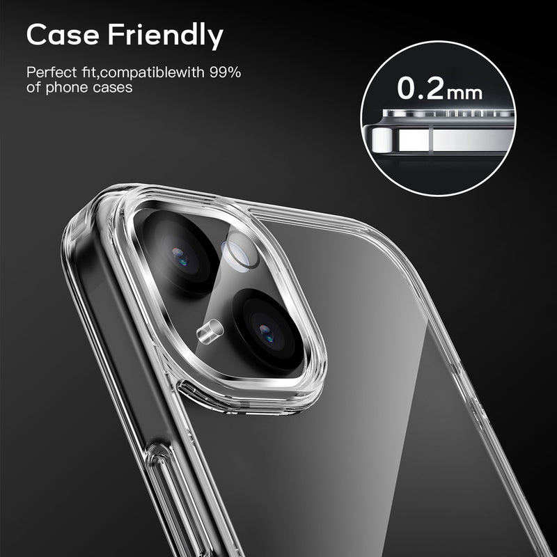 Tough On iPhone 15 Rear Camera Protector Tempered Glass Black