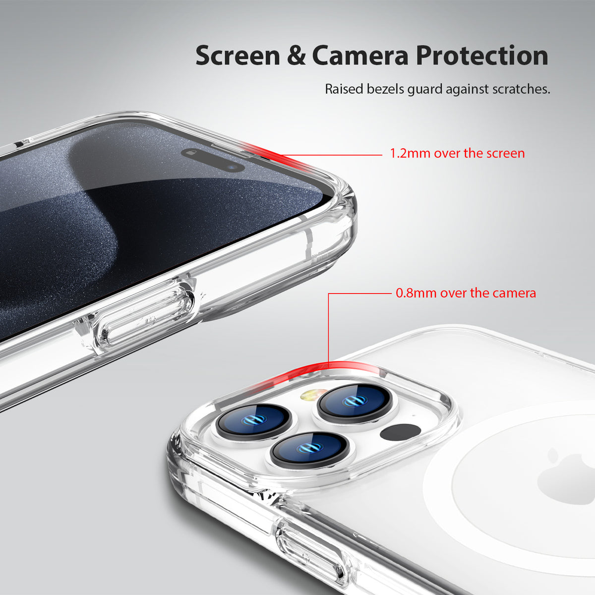 Tough On iPhone 15 Pro Clear Case with MagSafe