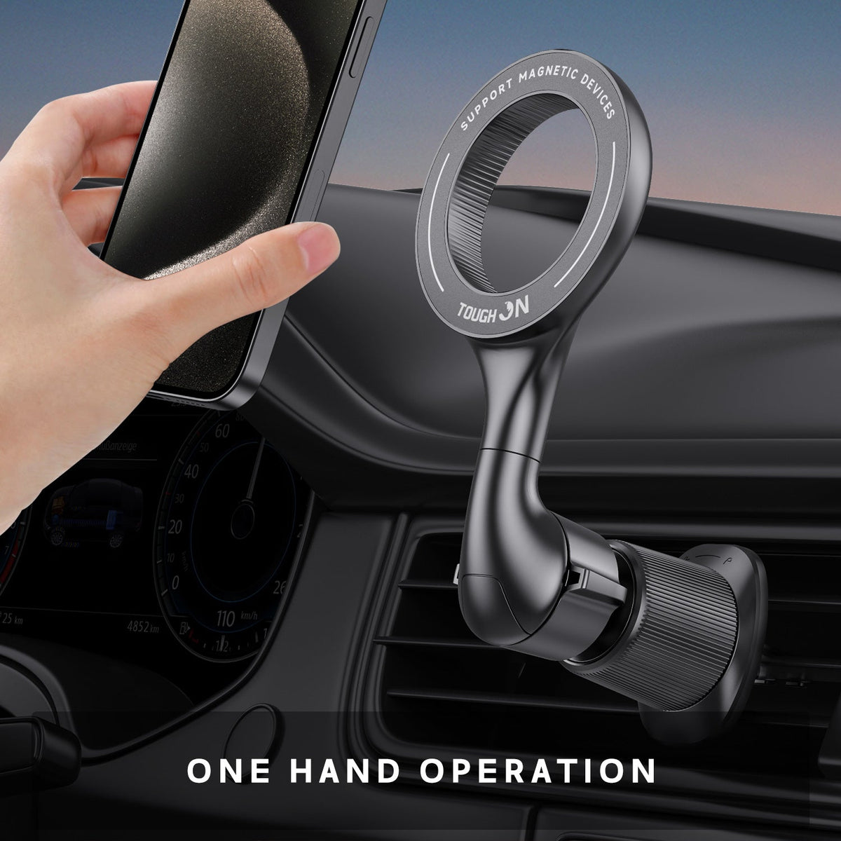2 Pack Tough On MagSafe Car Mount Magnetic Phone Holder for Car Air Vent