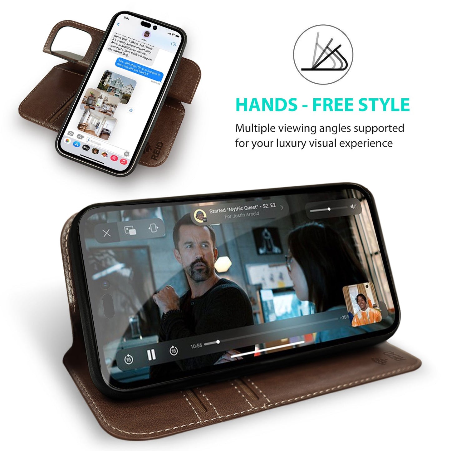 Tough On iPhone 16 Pro Case Magnetic Fine Detachable Leather