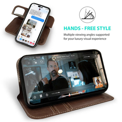 Tough On iPhone 16 Pro Case Magnetic Fine Detachable Leather