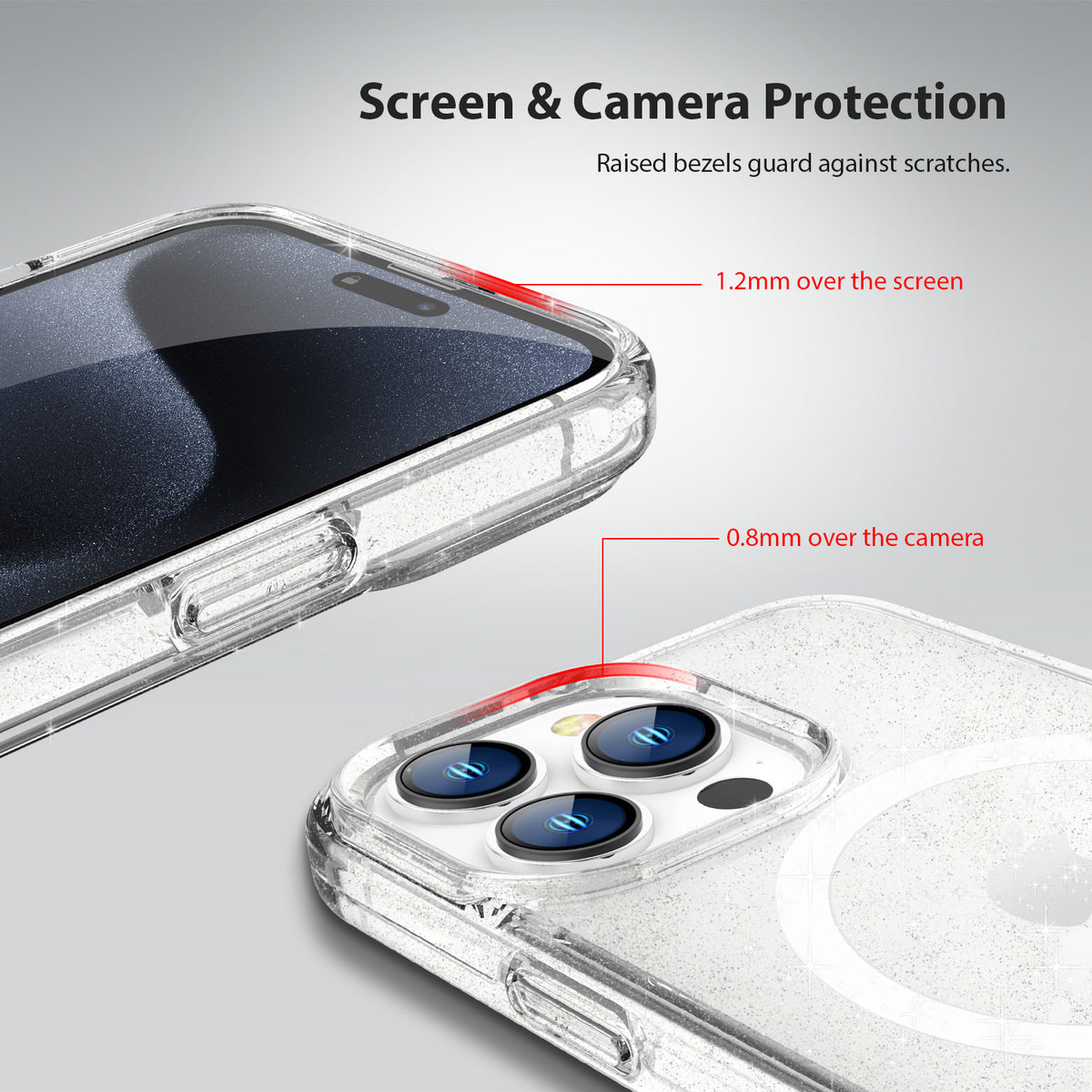 Tough On iPhone 15 Pro Clear Case with MagSafe