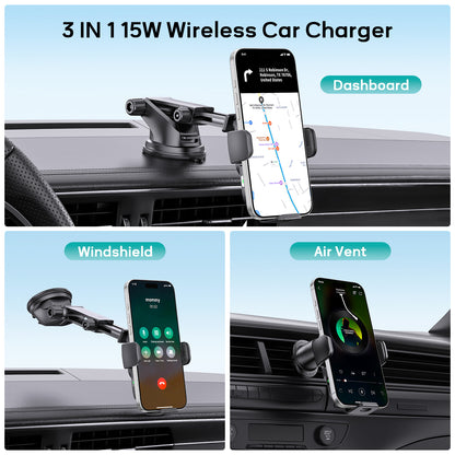 Tough On Wireless Car Charger Auto Clamping Phone Holder