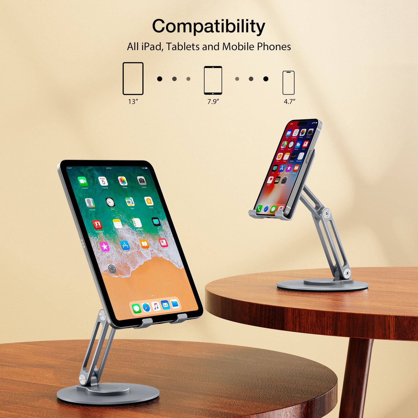 Tablet Stands 360 Rotating Foldable Desktop iPad Holder Stand