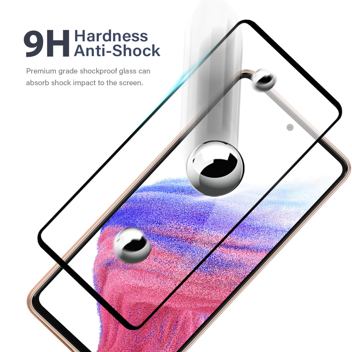 Tough on Samsung Galaxy A53 / A52s /A52 Tempered Glass Screen Protector Black