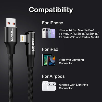 Tough On USB A to Lightning Cable Fast Charging Cable 1M