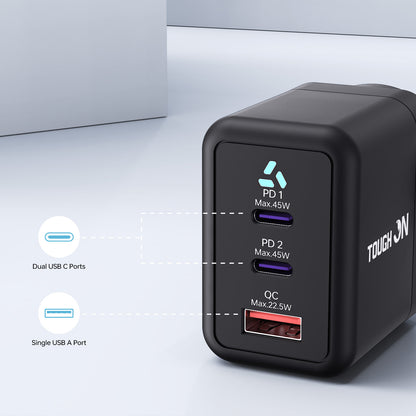 Tough on 45W 3 Port PD & QC 3.0 Fast Wall Charger