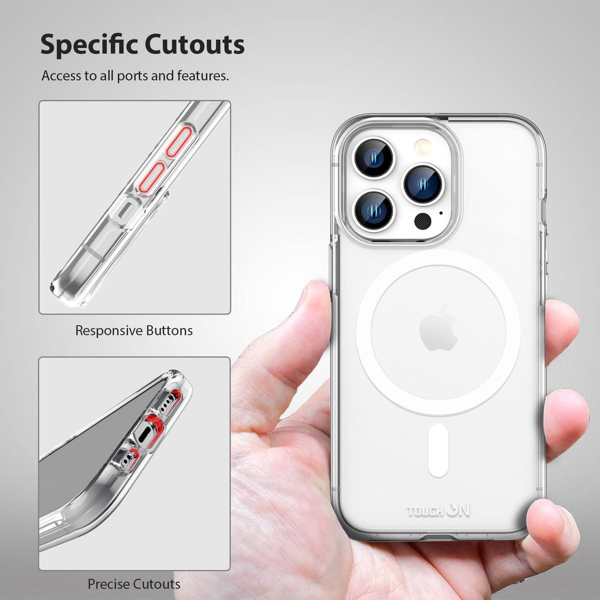 Tough On iPhone 15 Pro Clear Case with MagSafe