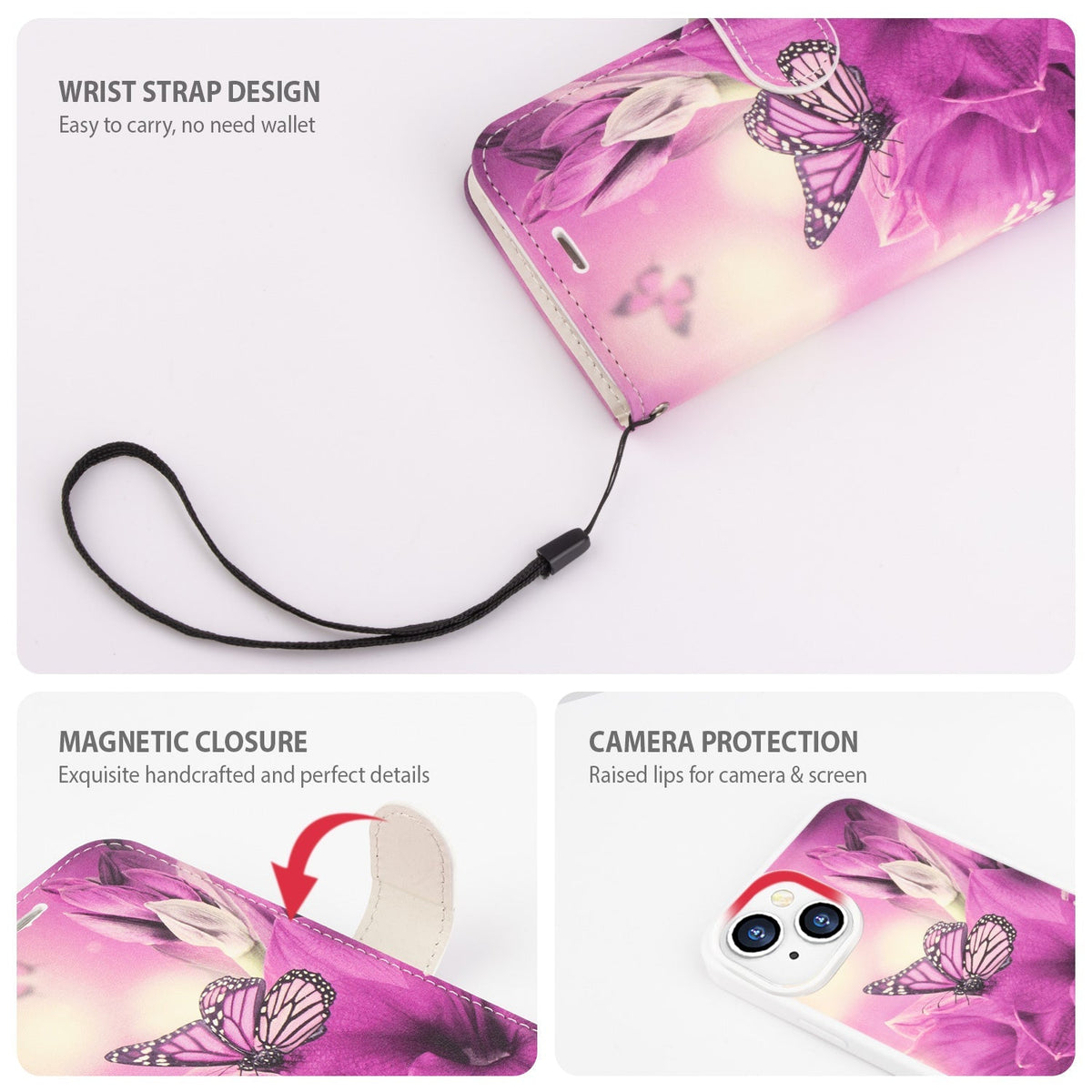 Tough On iPhone 16e / iPhone 15 Case Magnetic Detachable Leather