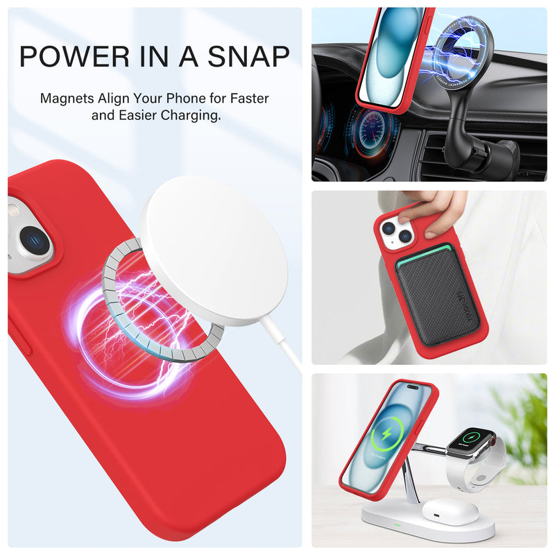 Tough On iPhone 15 Strong Liquid Silicone Case with Magsafe