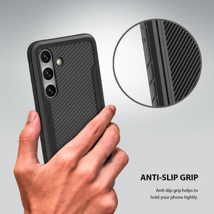 Tough On Samsung Galaxy S24 Plus Case Iron Shield Carbon Fiber