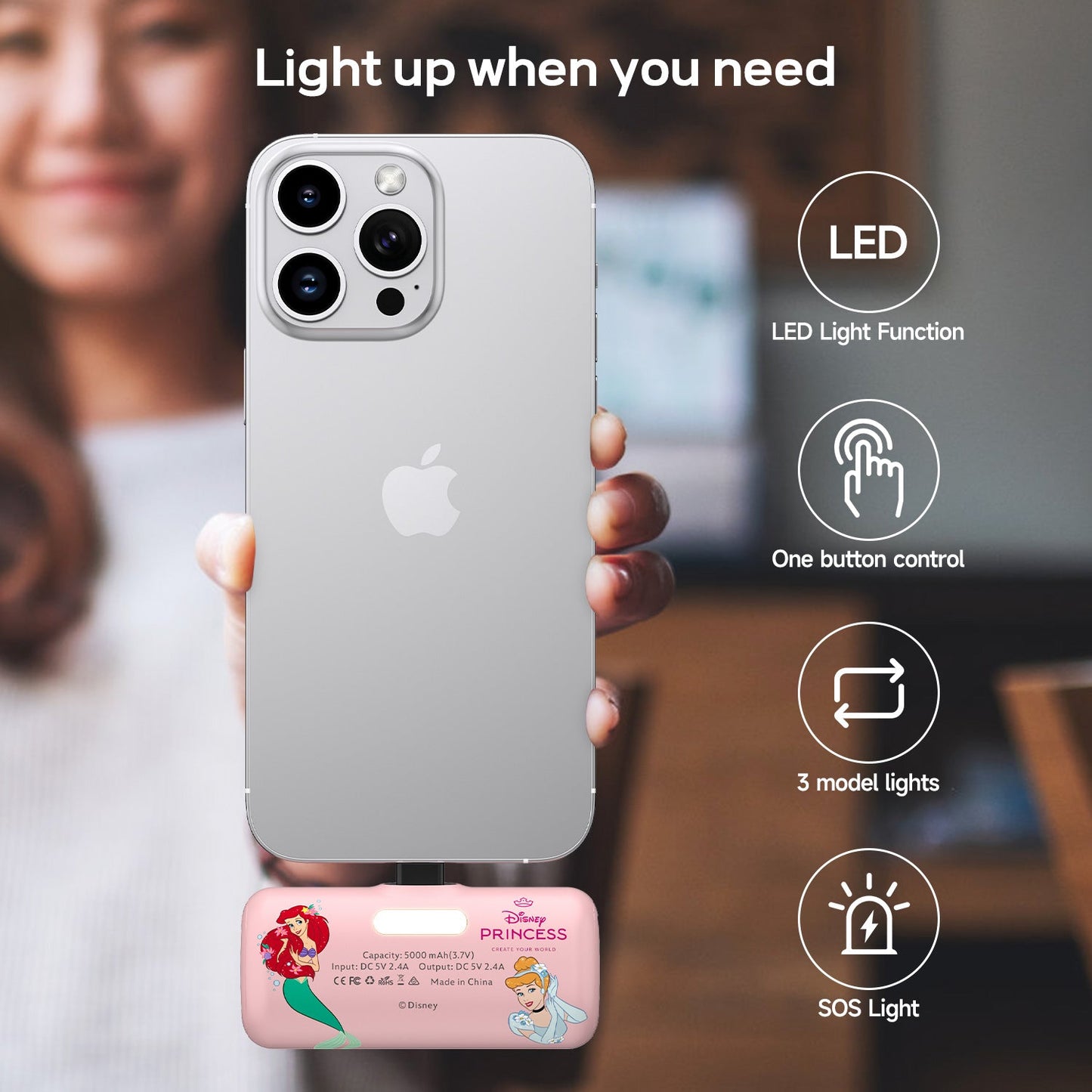 Disney Compact 5000mAh Power Bank with Lightning Connector