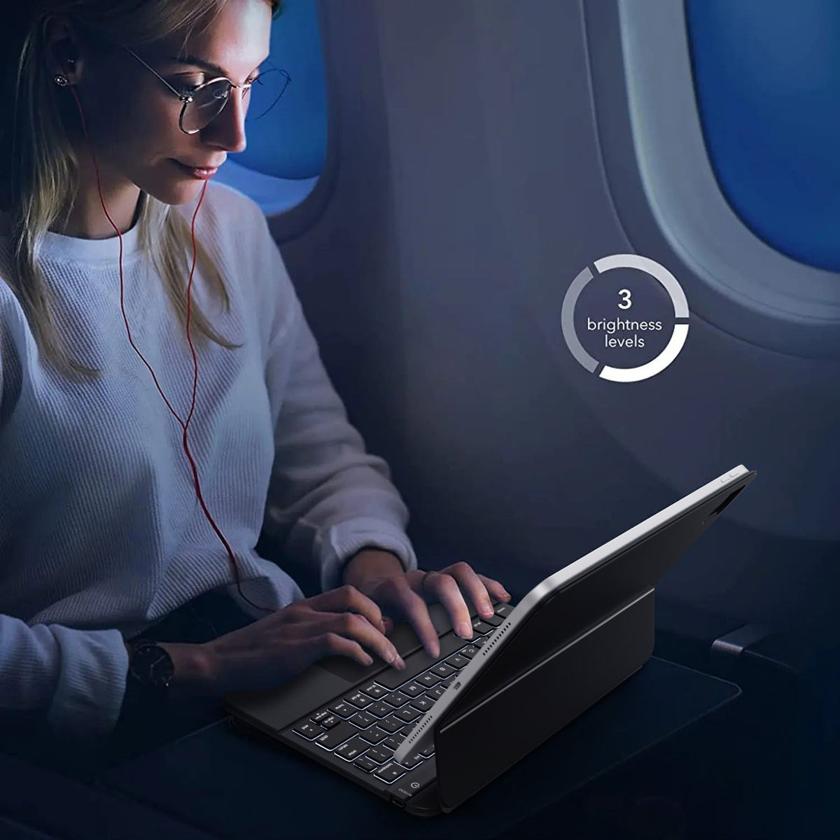 Tough On Magnetic Keyboard Case with Trackpad for iPad
