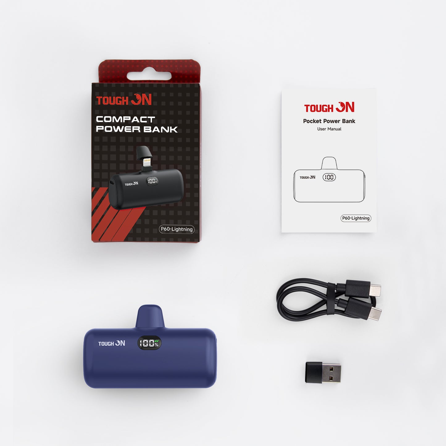 Tough On Mini Portable Charger 5000mAh Power Bank PD Fast Charging for iPhone