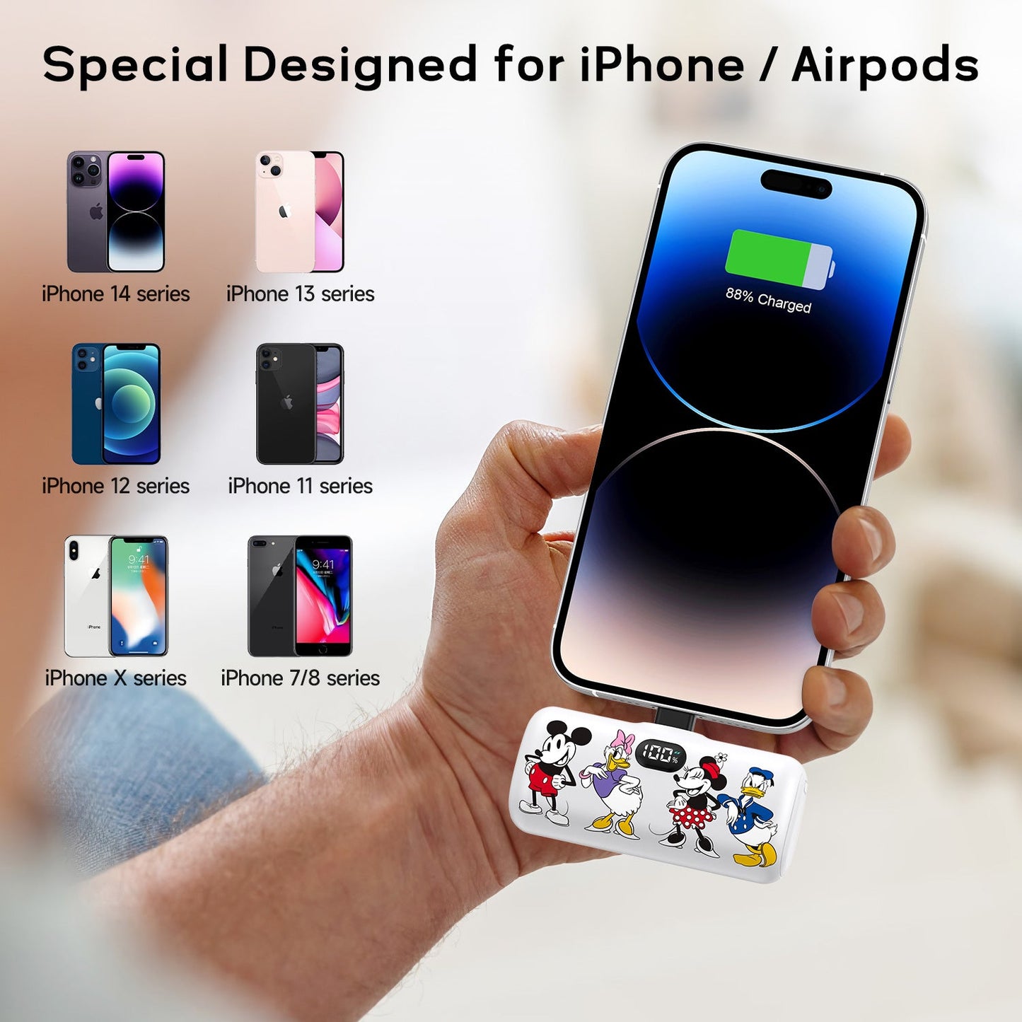 Disney Compact 5000mAh Power Bank with Lightning Connector