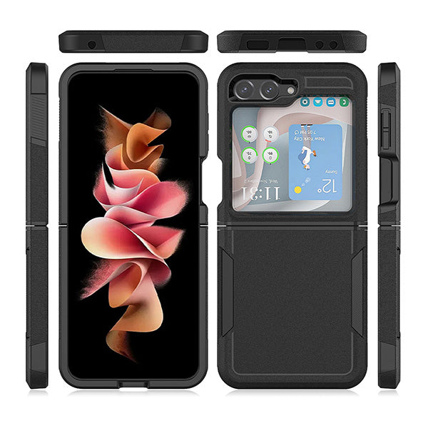 Tough On Samsung Galaxy Z Flip5 5G Case Tough Armor Black