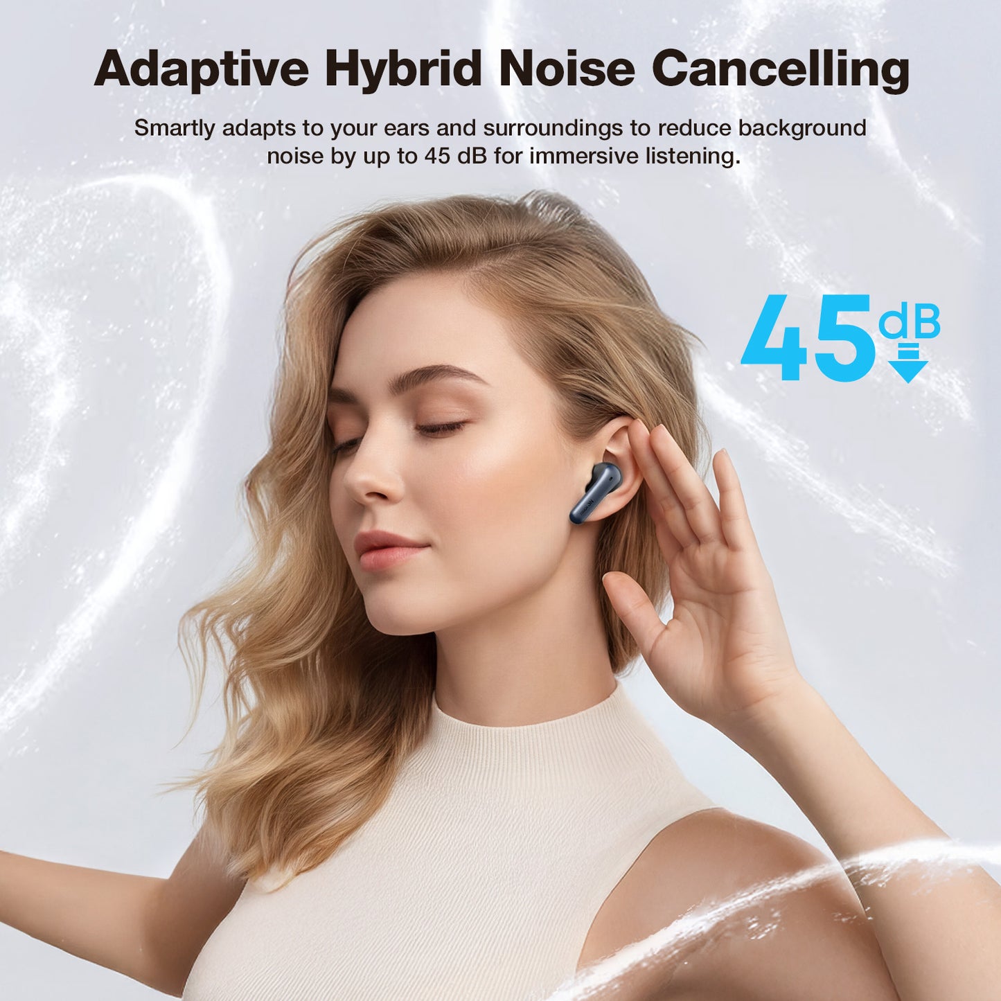 Ergonomic in-ear earbuds for secure fit and passive noise isolation