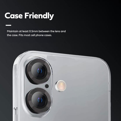 Tough On iPhone 16 Plus Camera lens Protector Tempered Glass Individual Ring