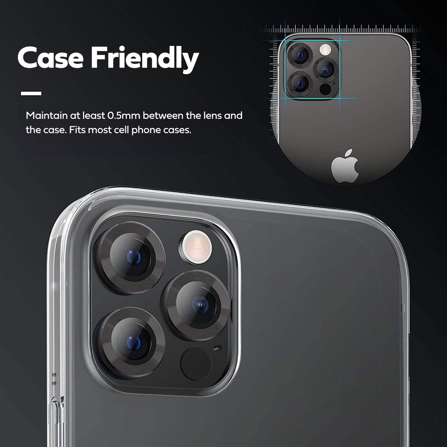 Tough On iPhone 16 Pro Camera lens Protector Tempered Glass Individual Ring