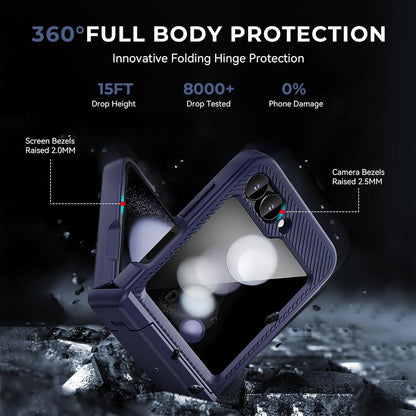 Samsung Galaxy Z Flip6 Case Full Body Protection with Screen Protector & Kickstand