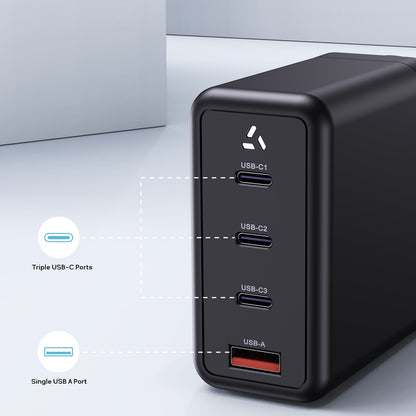 Tough On 100W 4 Port PD & QC 3.0 Fast Gan Wall Charger