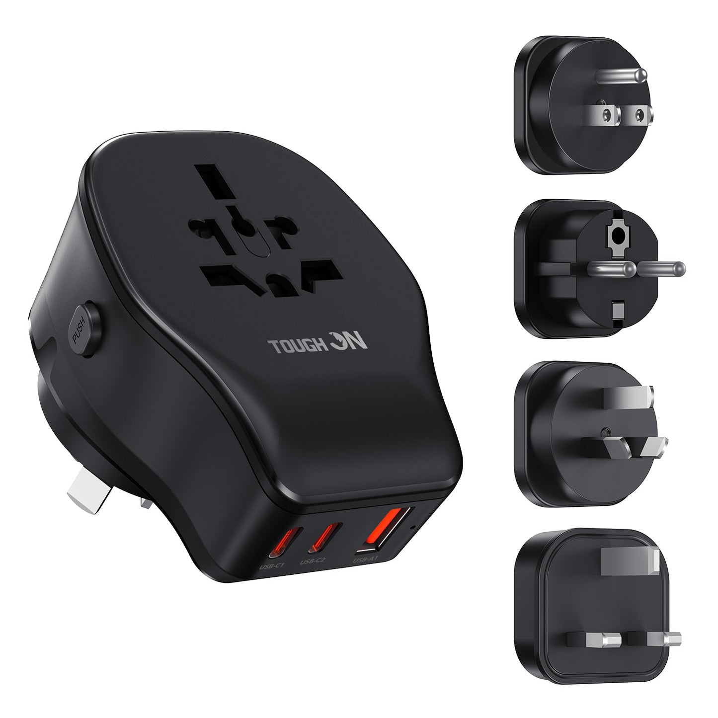 Tough On 20W Universal Travel Charger with 4 Plug Adapter