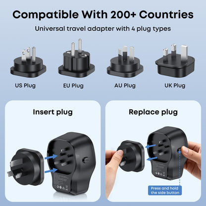Tough On 20W Universal Travel Charger with 4 Plug Adapter