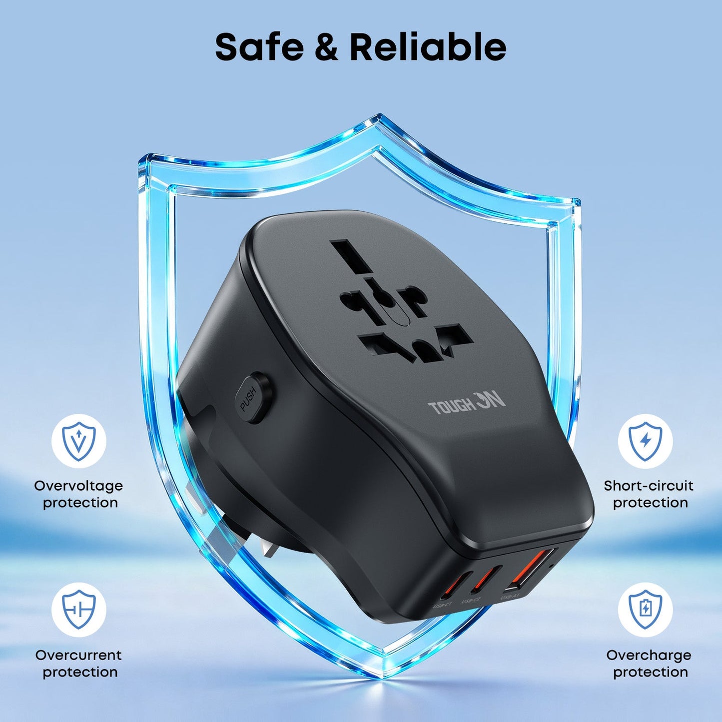 Tough On 20W Universal Travel Charger with 4 Plug Adapter