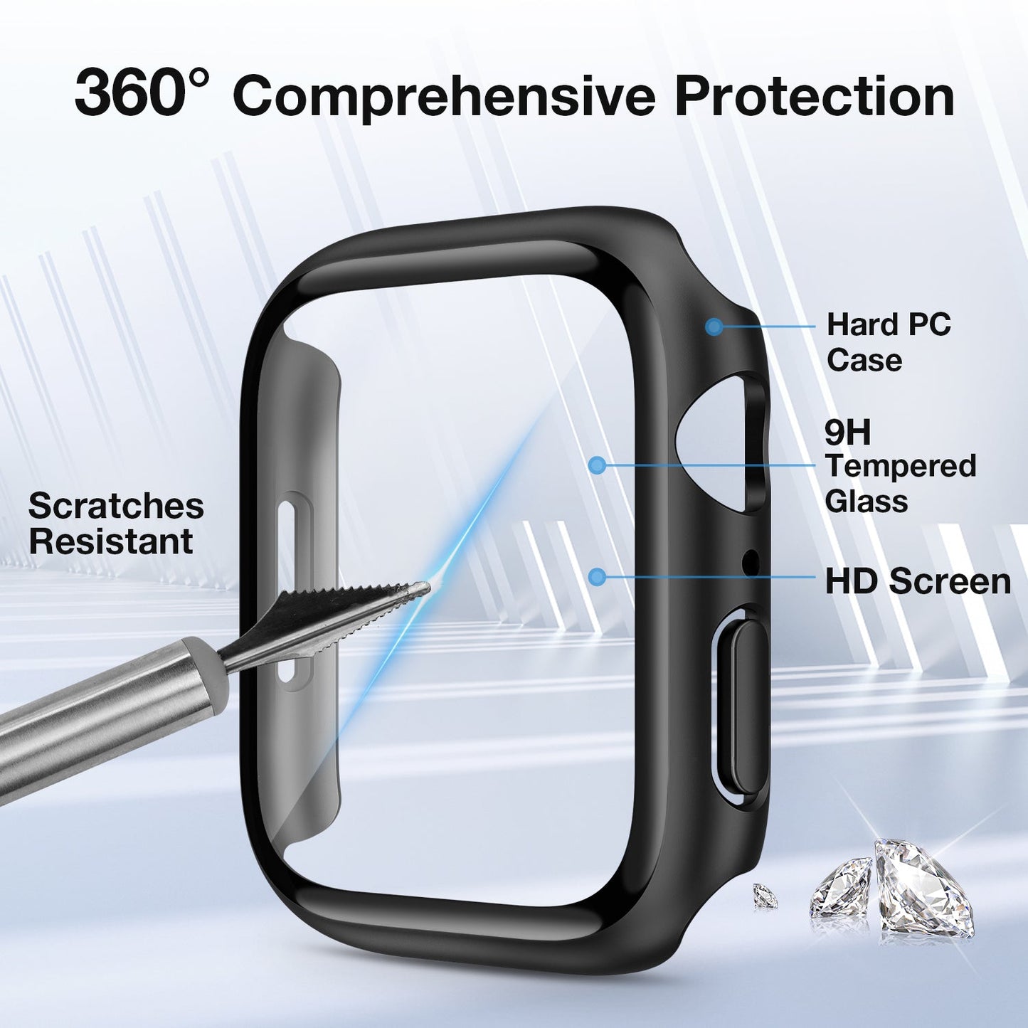 Tough On Apple Watch Case Series 10 46mm with Tempered Glass Screen Protector