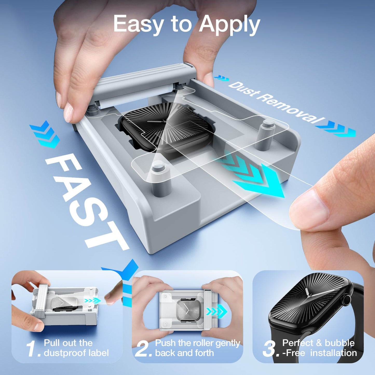 Tough On Screen Protector 2 Pack for Apple Watch with Installation Kit