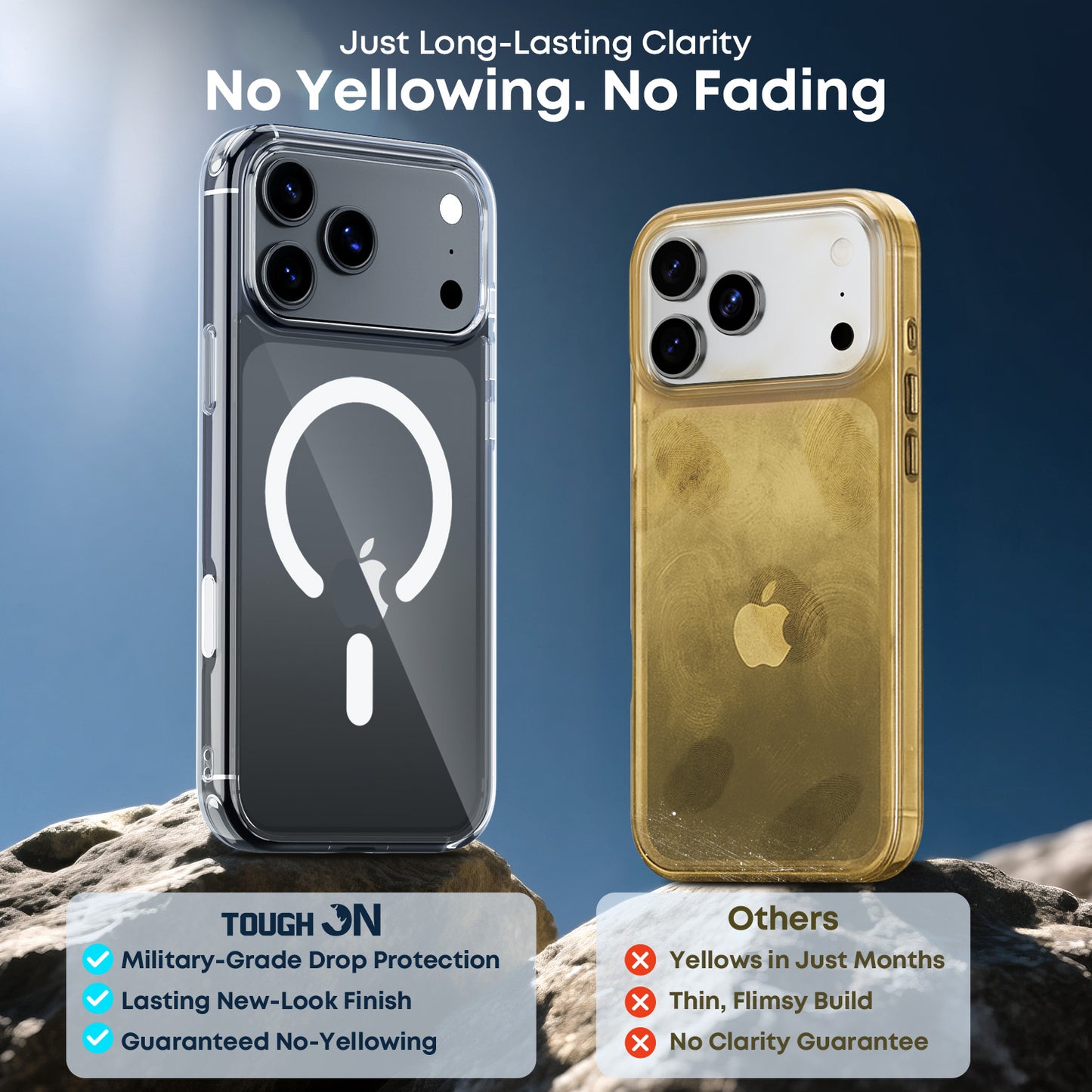 Tough On Clear MagSafe Case with No Yellowing for iPhone