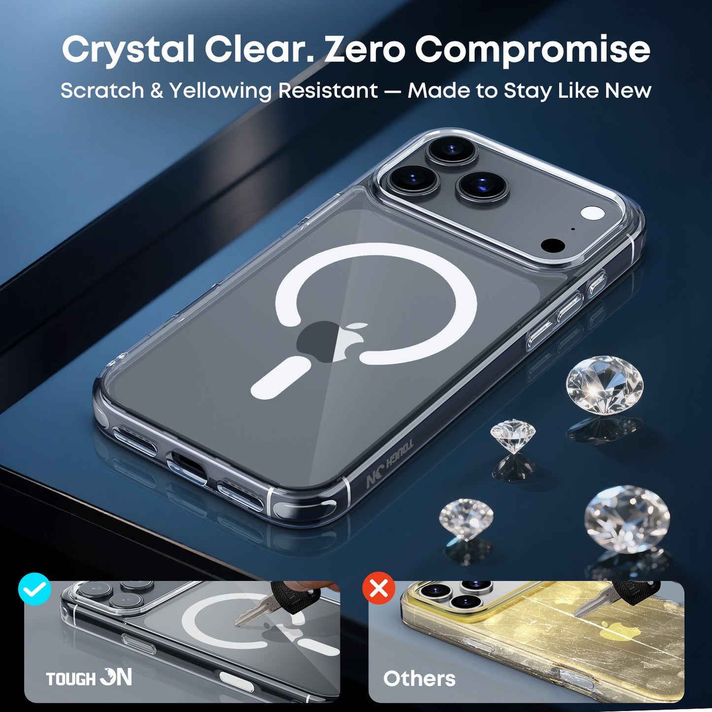 Tough On Clear MagSafe Case with No Yellowing for iPhone