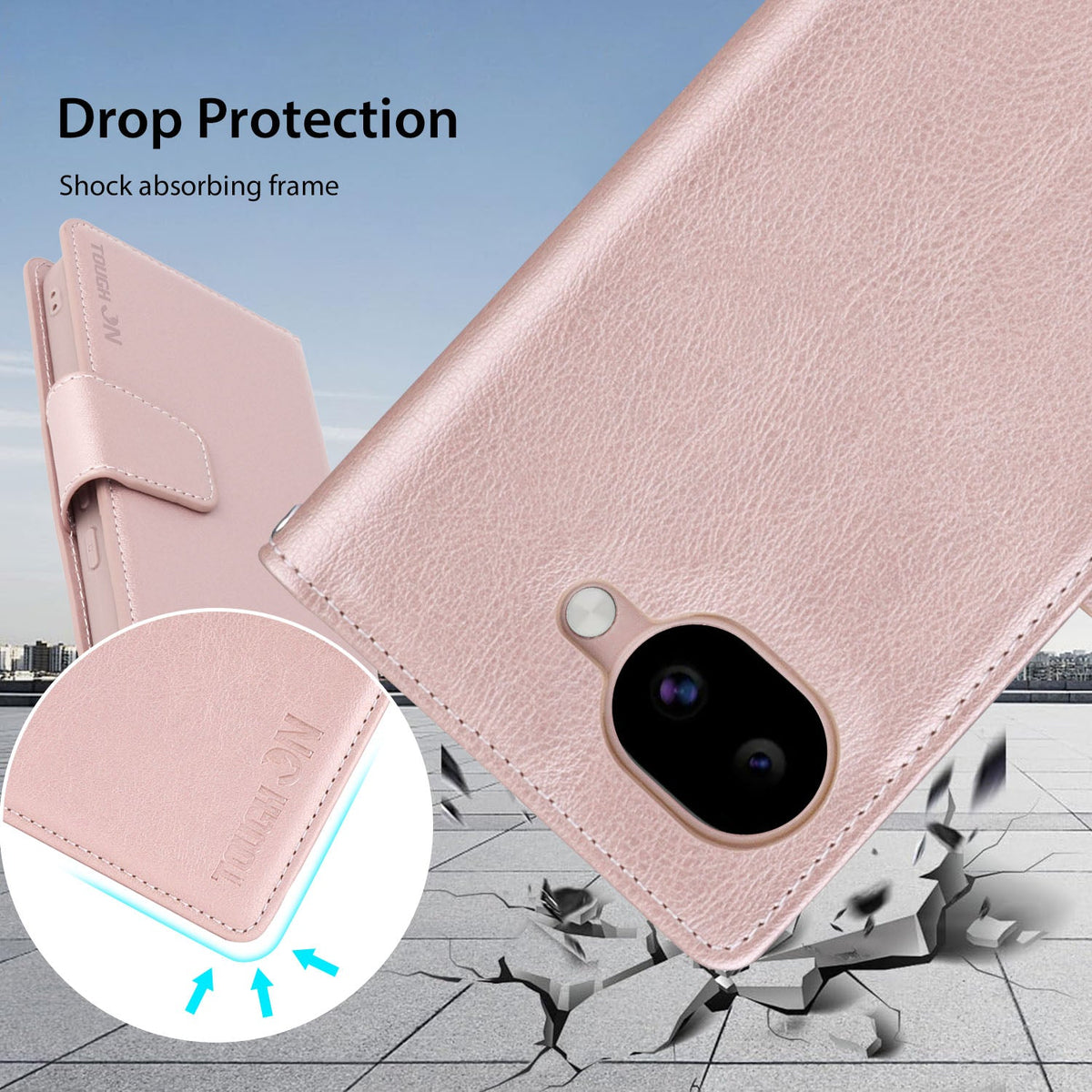 Tough On Google Pixel 10a Flip Wallet Leather Case