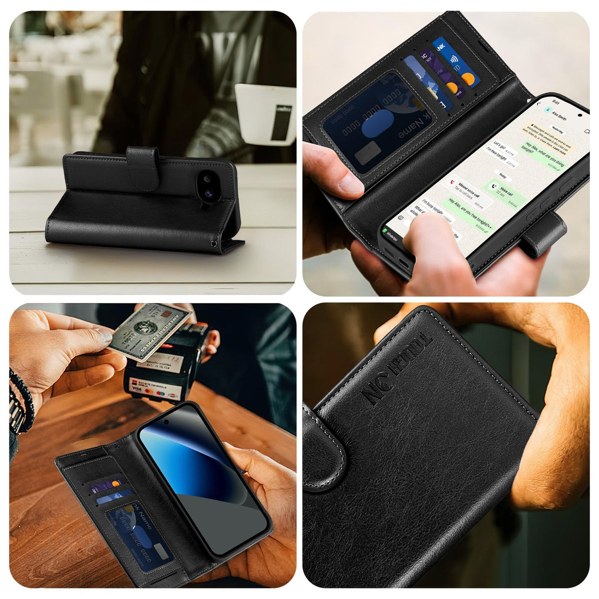 Tough On Google Pixel 10a Flip Wallet Leather Case