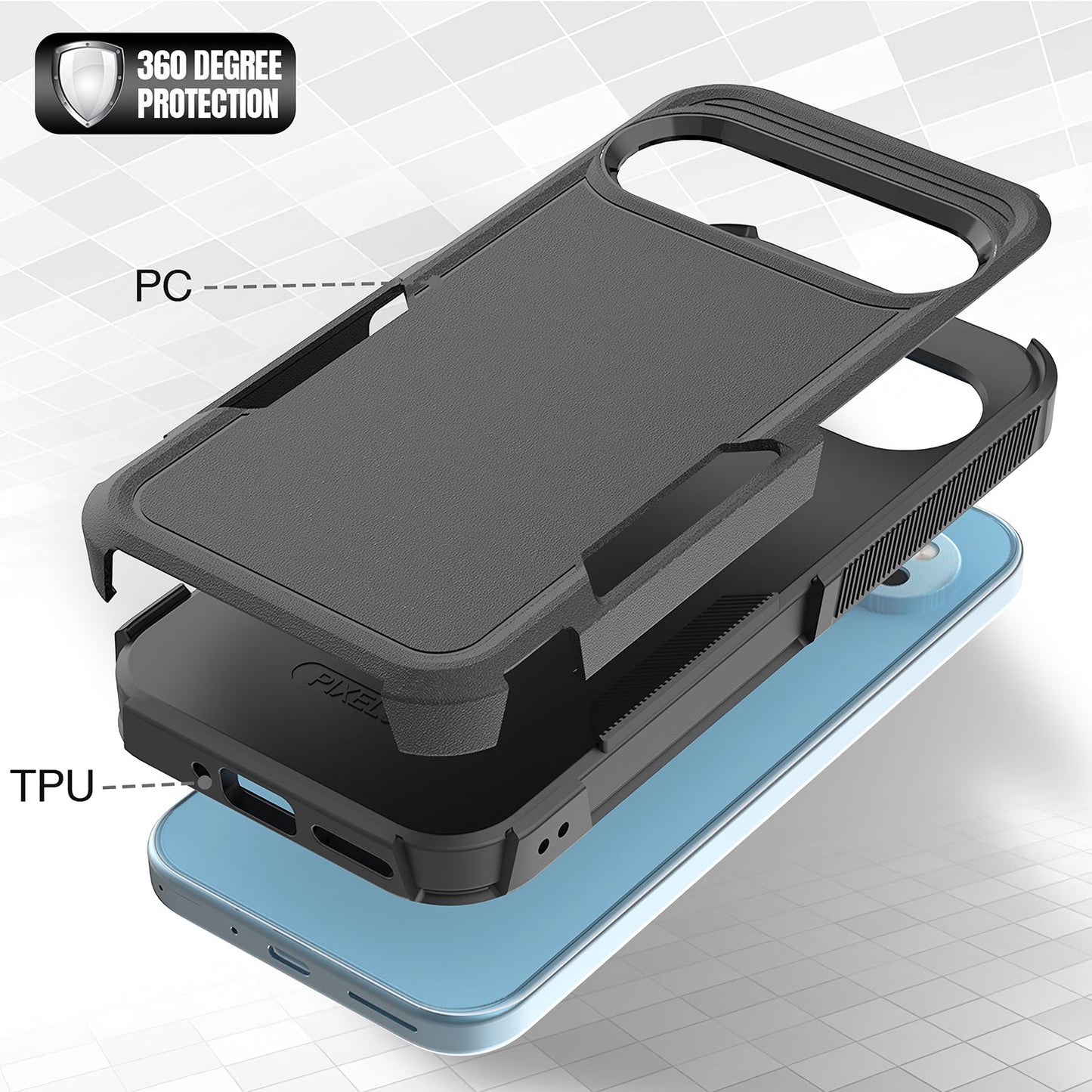 Tough On Google Pixel 9 Pro Case Tough Armor Black