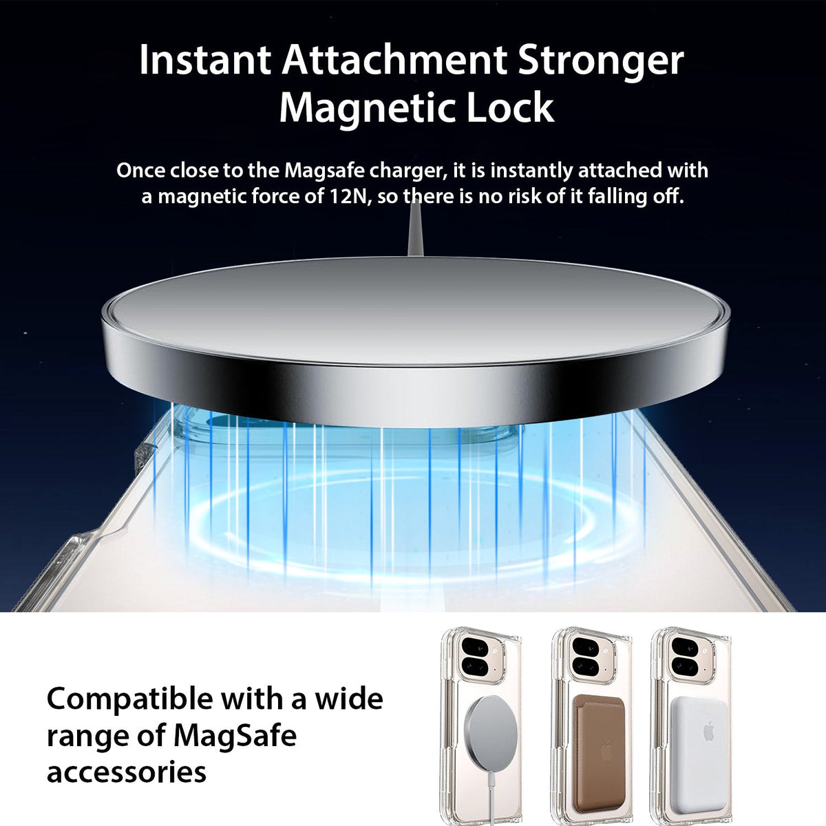 Tough On Google Pixel 9 Pro Fold Case Clear Air with MagSafe