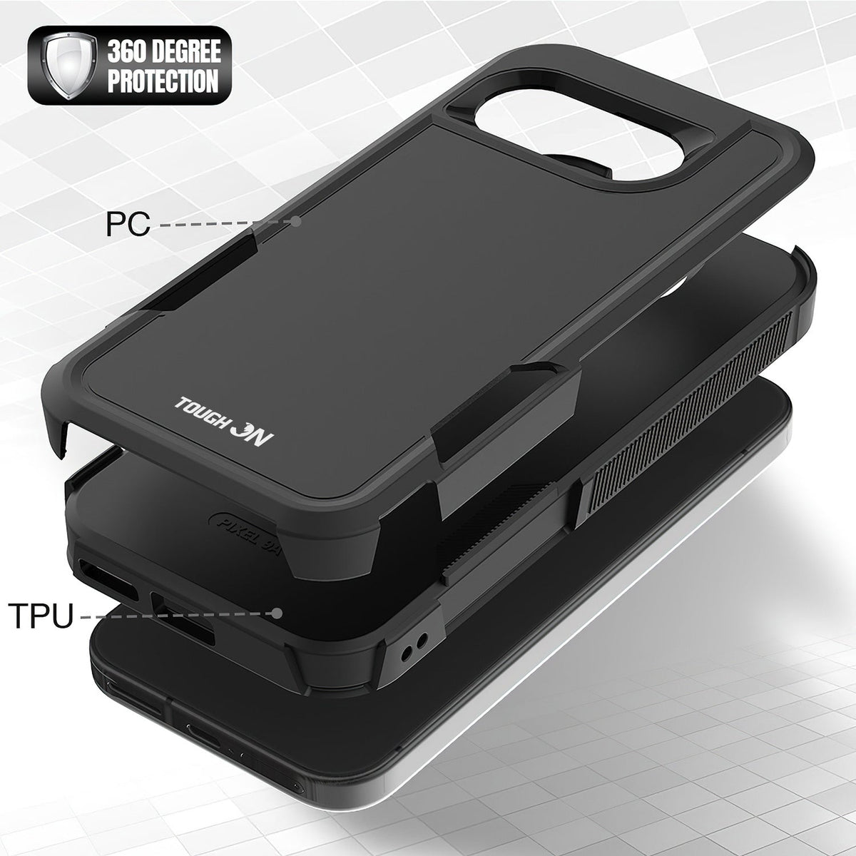 Tough On Google Pixel 9a Case Tough Armor Black