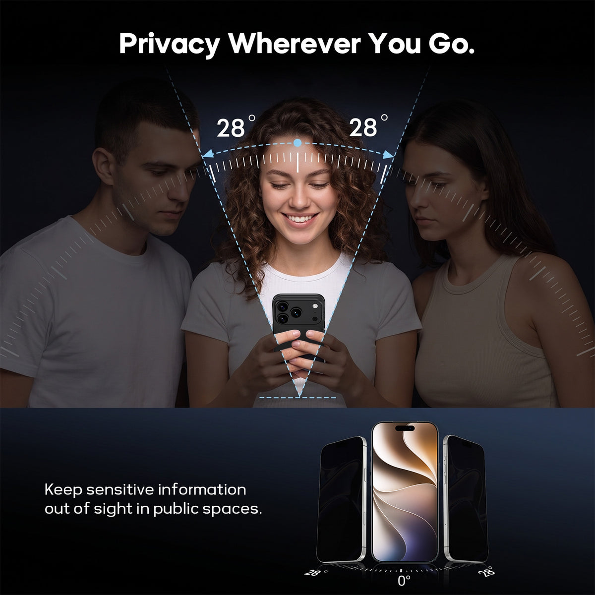 Tough On Privacy Nano Glass Screen Protector for iPhone
