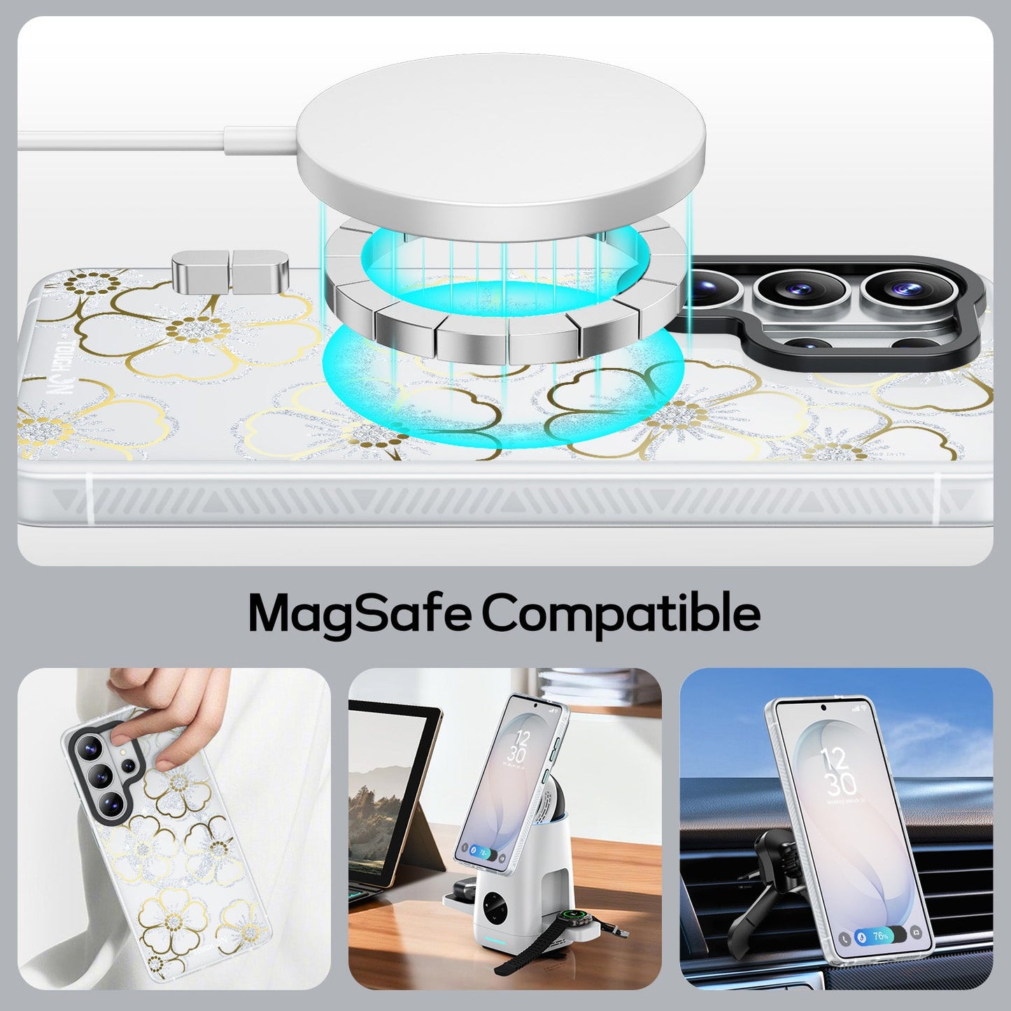 Tough On Samsung Galaxy IMD Golden Flora Case