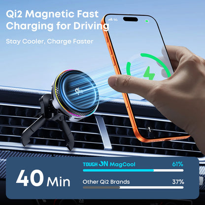 Tough On MagCool Qi2 Wireless Car Charger with Active Cooling